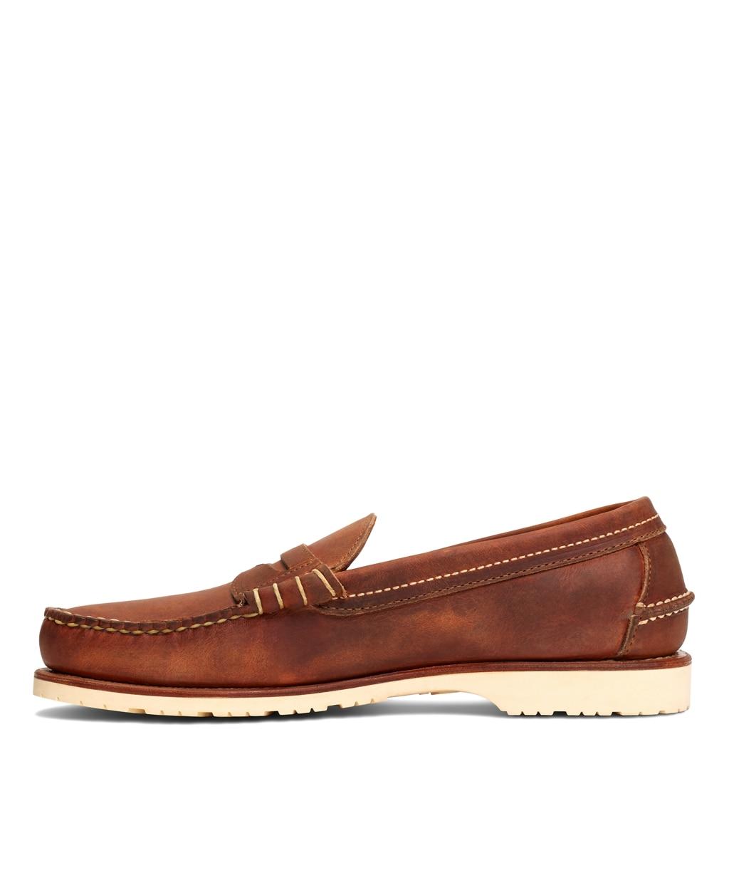 Brooks Brothers Leather Red Wing Copper Mini Lug Penny Loafers in Brown ...