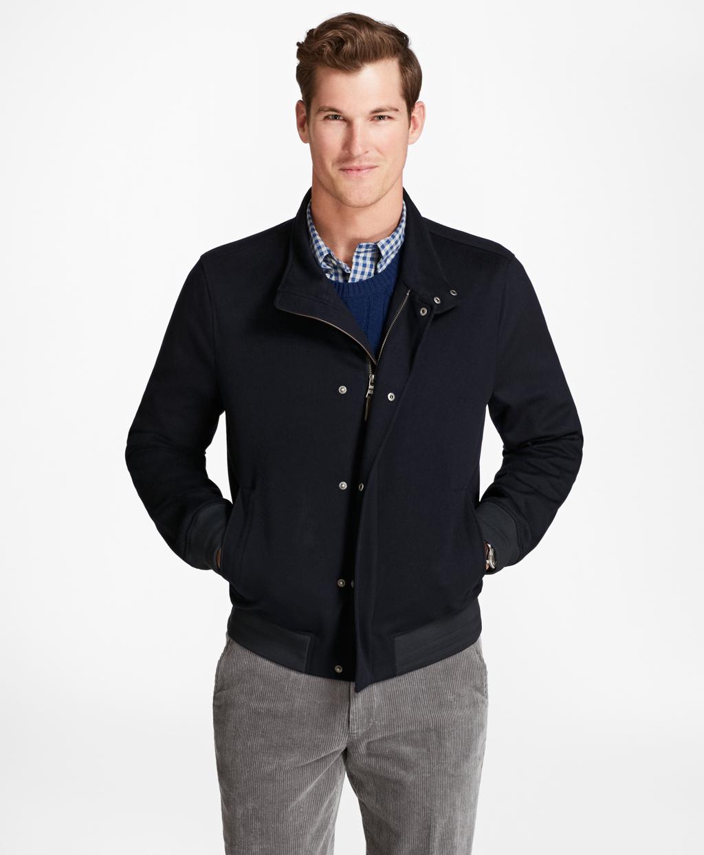 Brooks Brothers Wool Brooksstorm Bomber Jacket in Navy (Blue) for Men