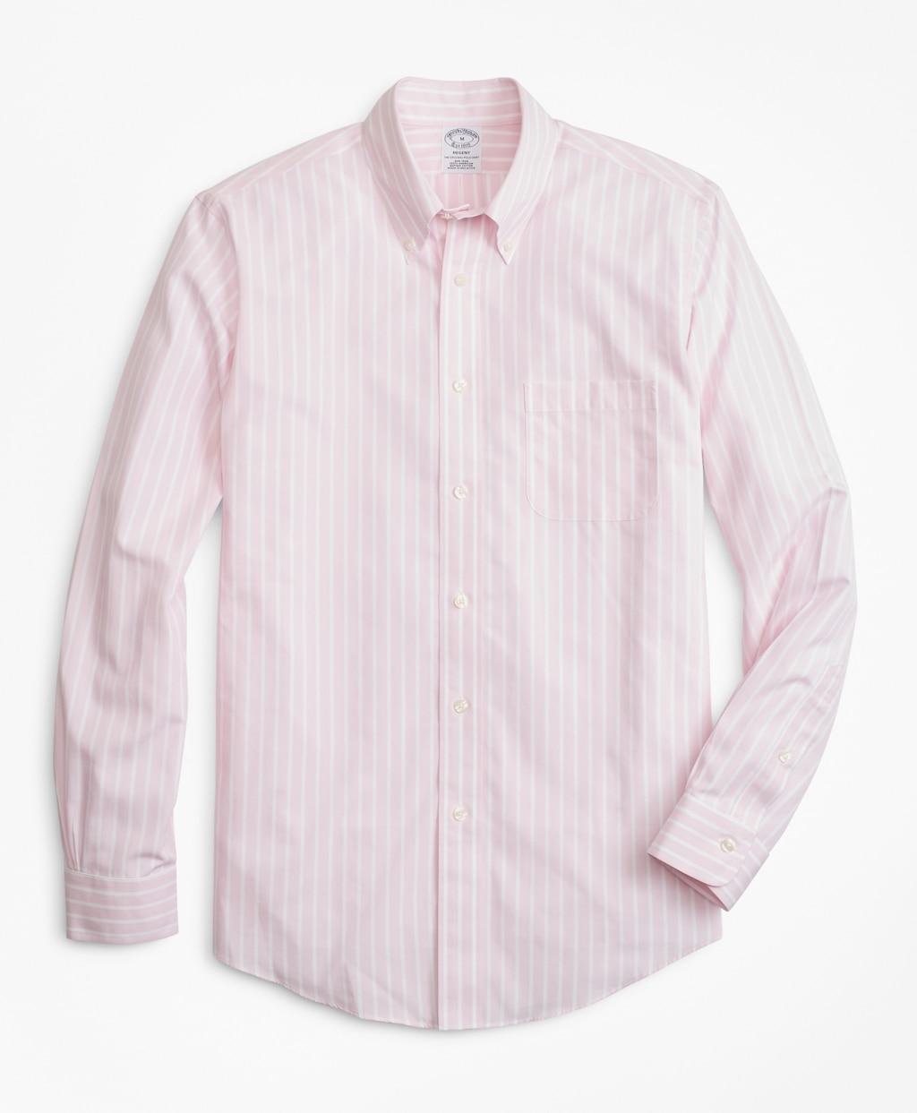 Brooks Brothers Cotton Non-iron Slim Fit Wide Stripe Sport Shirt in ...