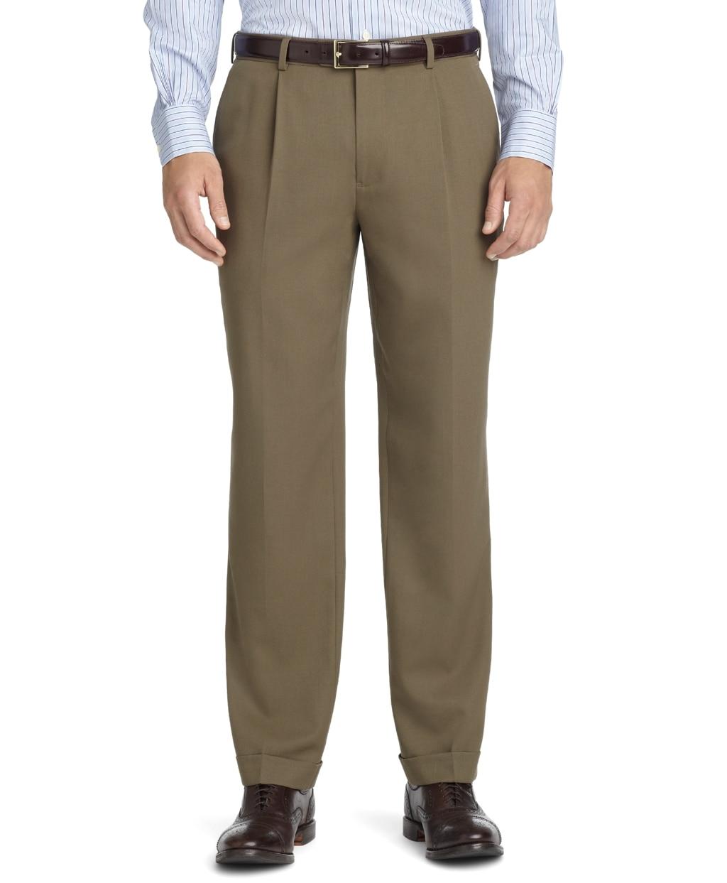 Brooks Brothers Regent Fit Pleat-Front Classic Gabardine Trousers in