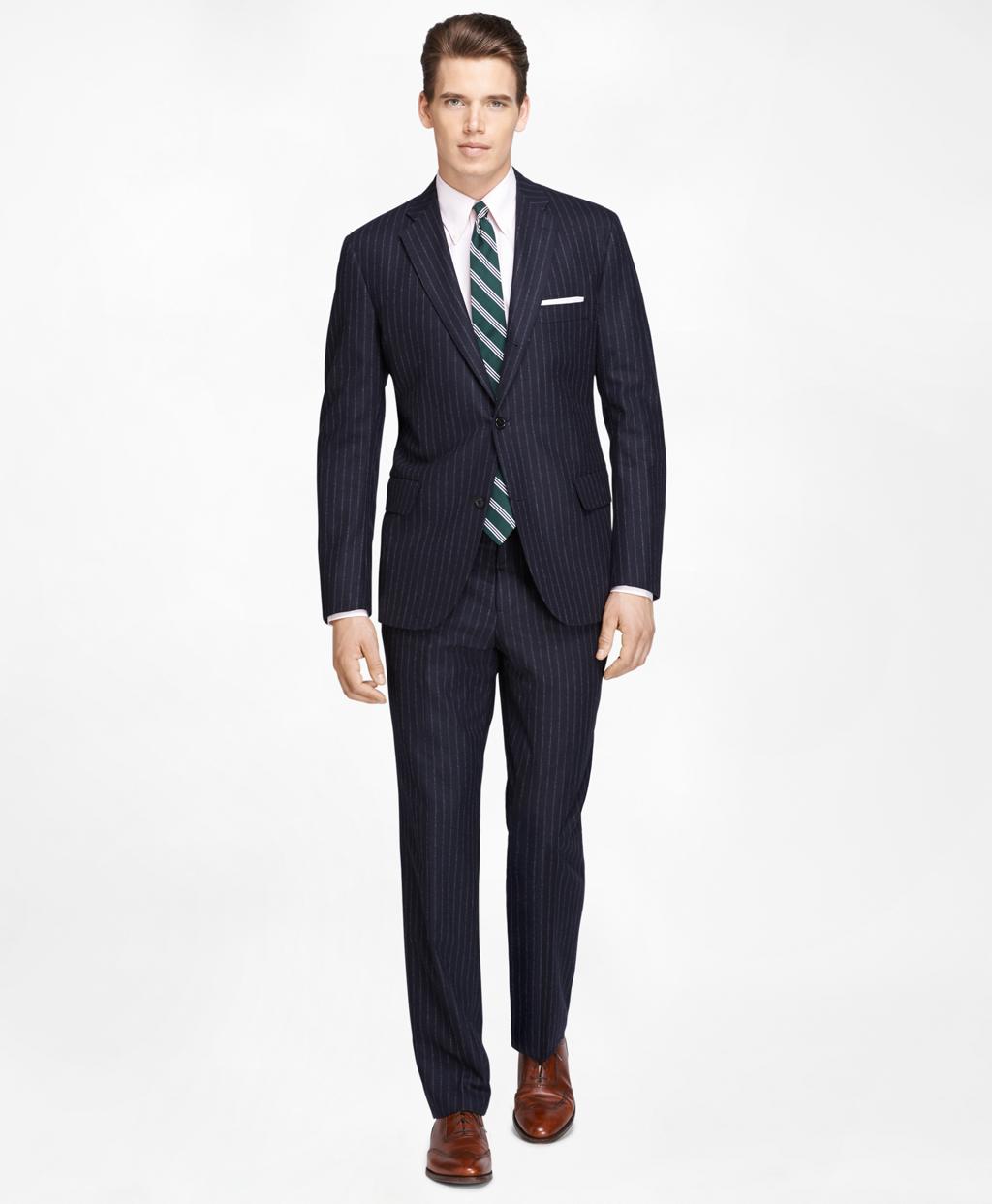 Brooks Brothers Wool Own Make Chalk Stripe Suit in Navy (Blue) for Men