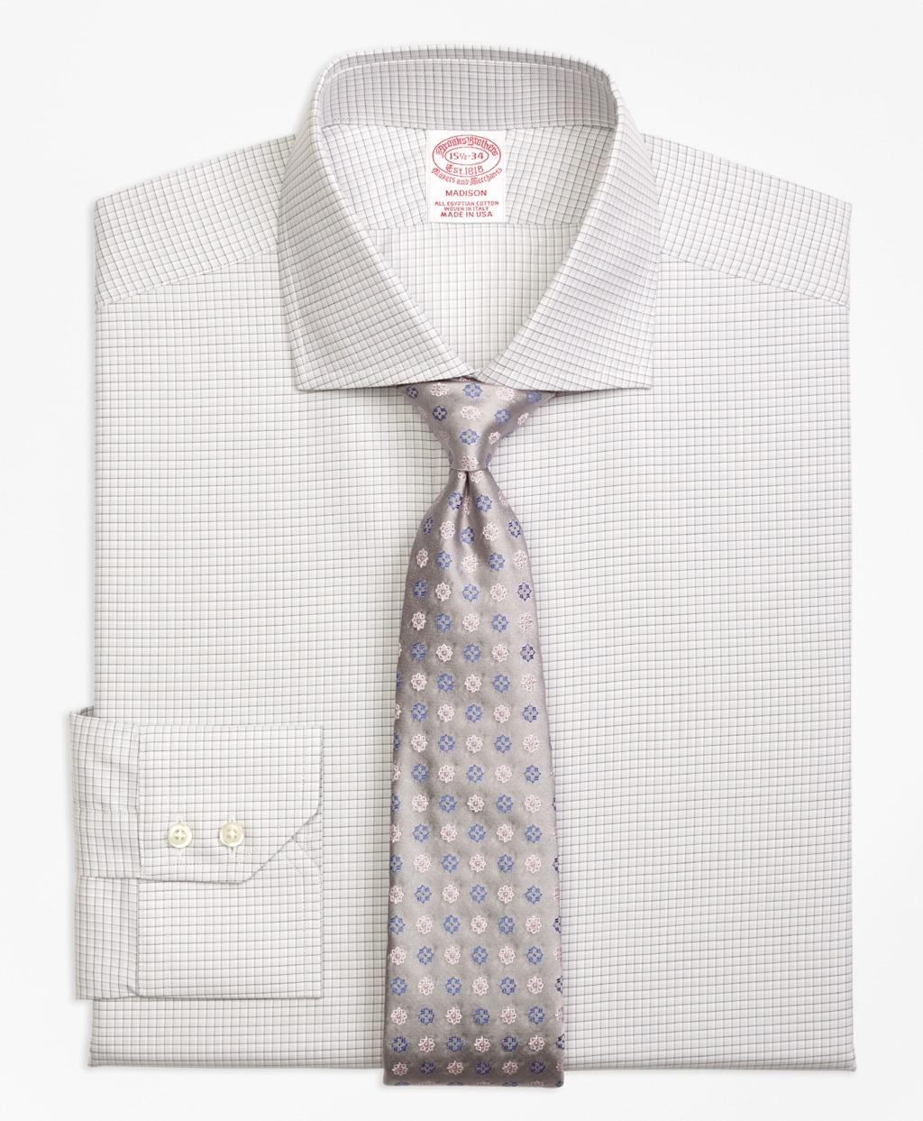 Brooks Brothers Cotton Slim Fitted Dress Shirt in Grey (Gray) for Men
