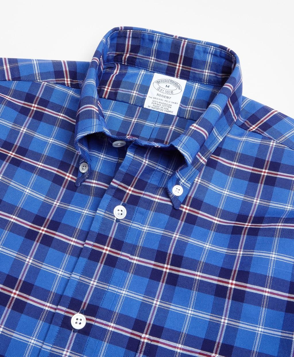 Brooks Brothers Cotton Slim Fit Oxford Plaid Sport Shirt in Blue for ...