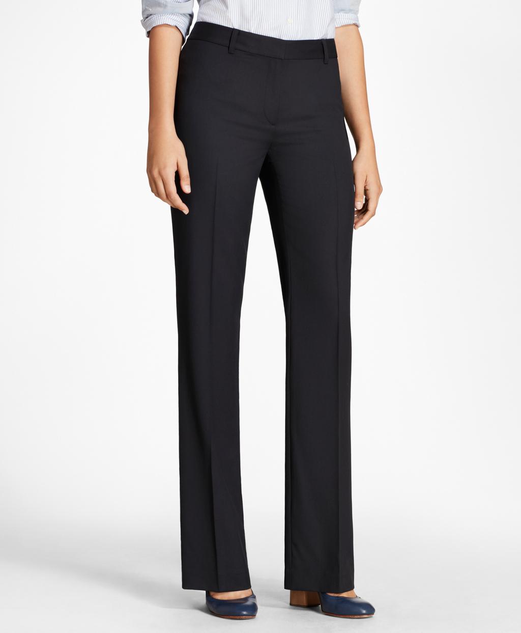 Brooks Brothers Petite Wool Wide-leg Pants in Navy (Blue) - Lyst