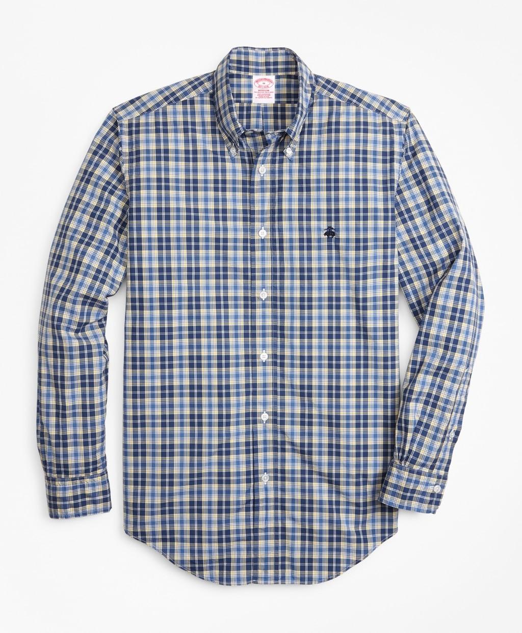 Brooks Brothers Cotton Regular Fit Graph Plaid Zephyr Sport Shirt in ...