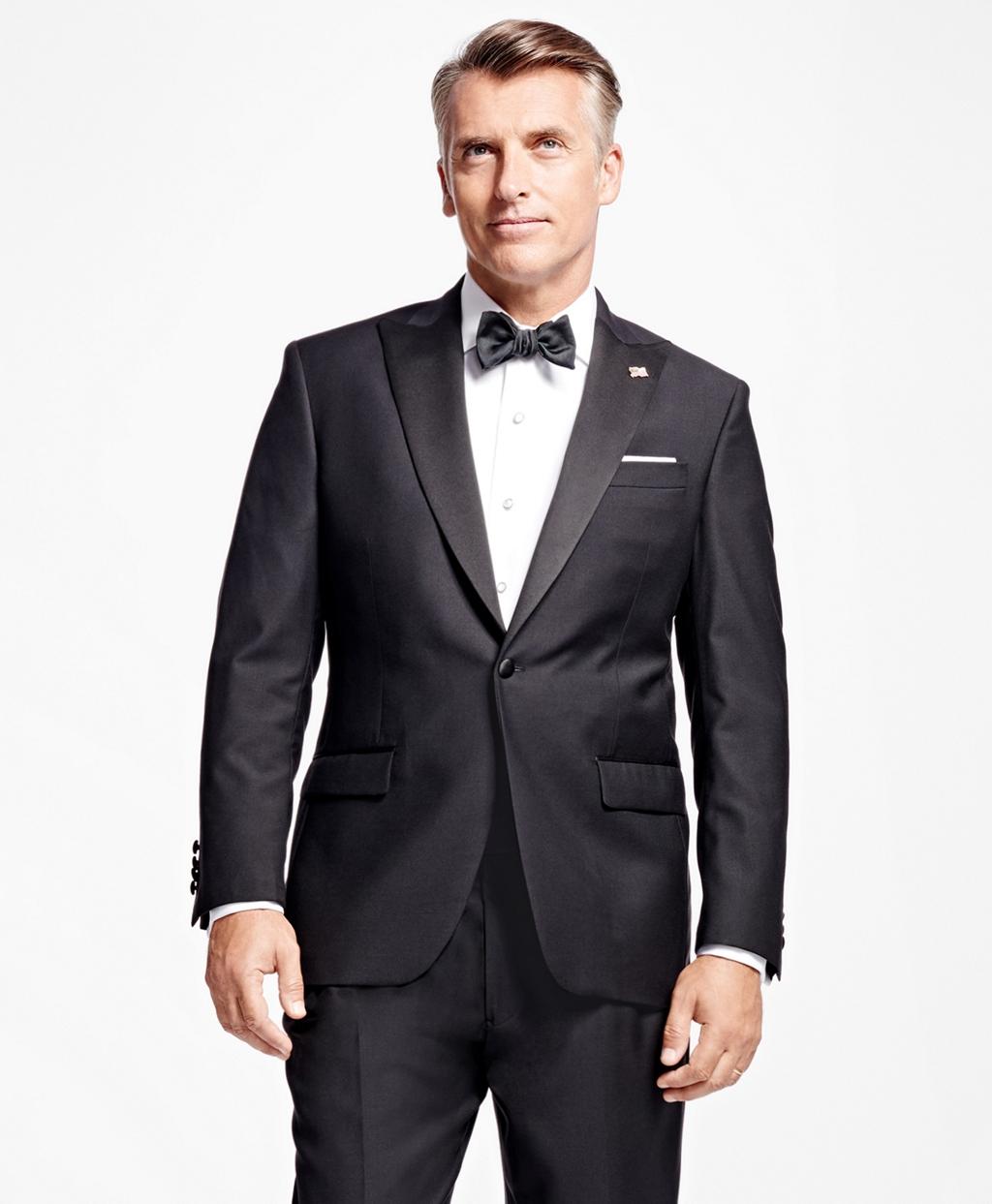 Brooks brothers Onebutton Peak Lapel Tuxedo Jacket in Black for Men Lyst