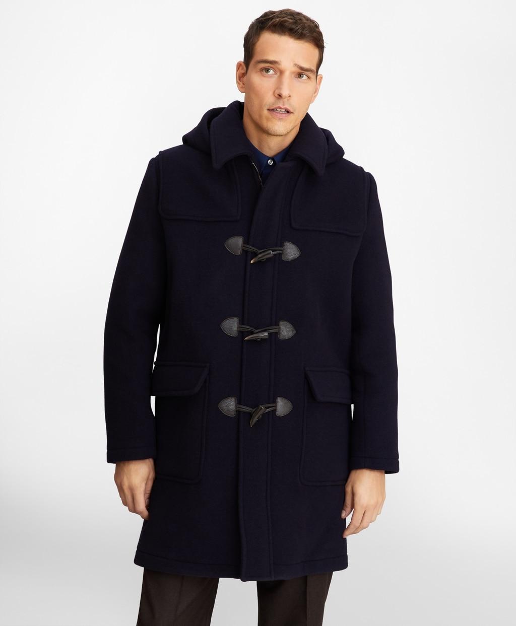 Brooks Brothers Wool Duffle Coat in Navy (Blue) for Men Lyst
