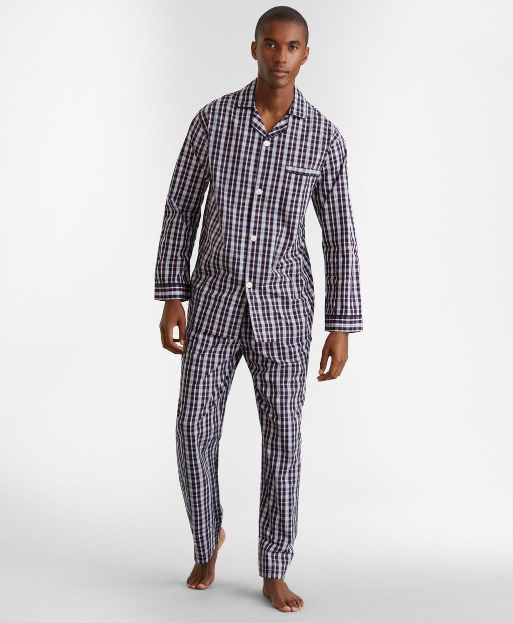 Brooks Brothers Cotton Double-plaid Pajamas in Navy (Blue) for Men - Lyst