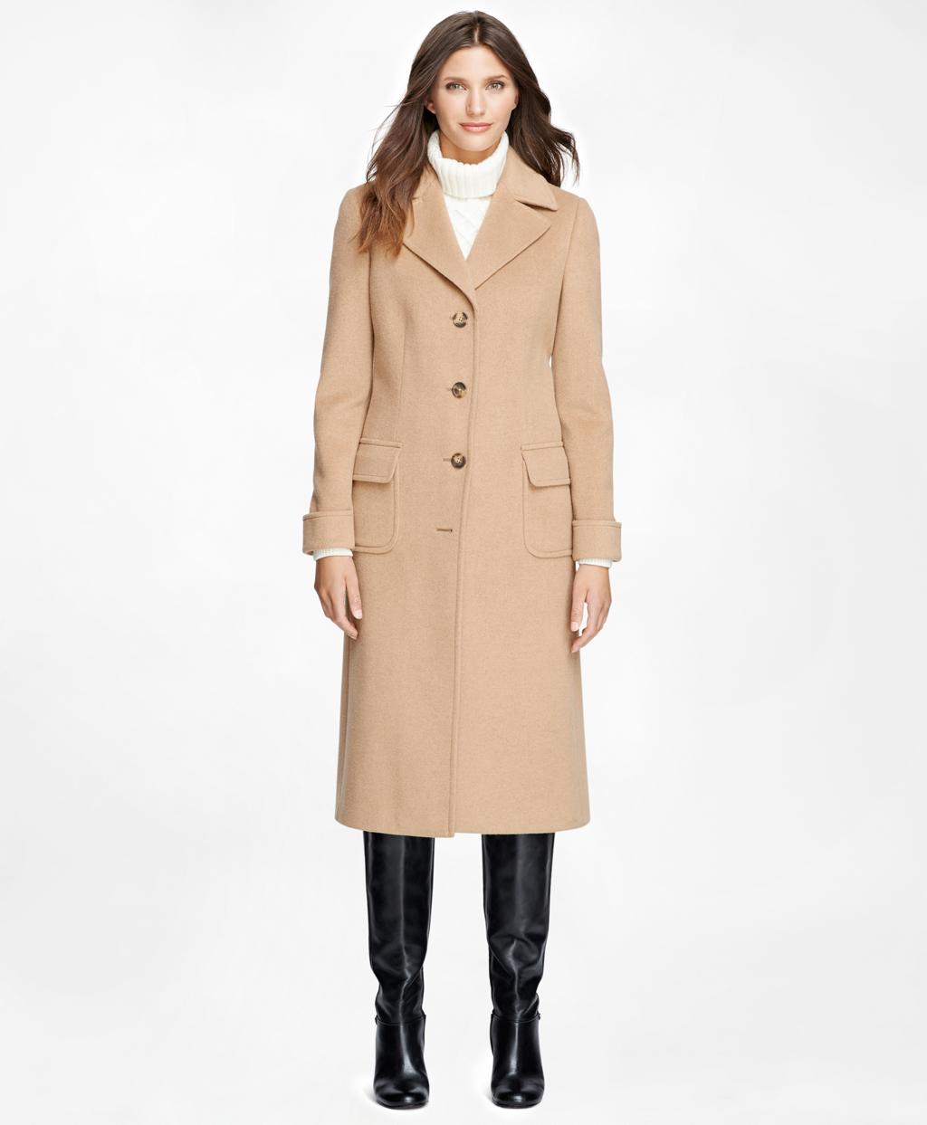 Lyst - Brooks Brothers Camel Hair Polo Coat in Brown