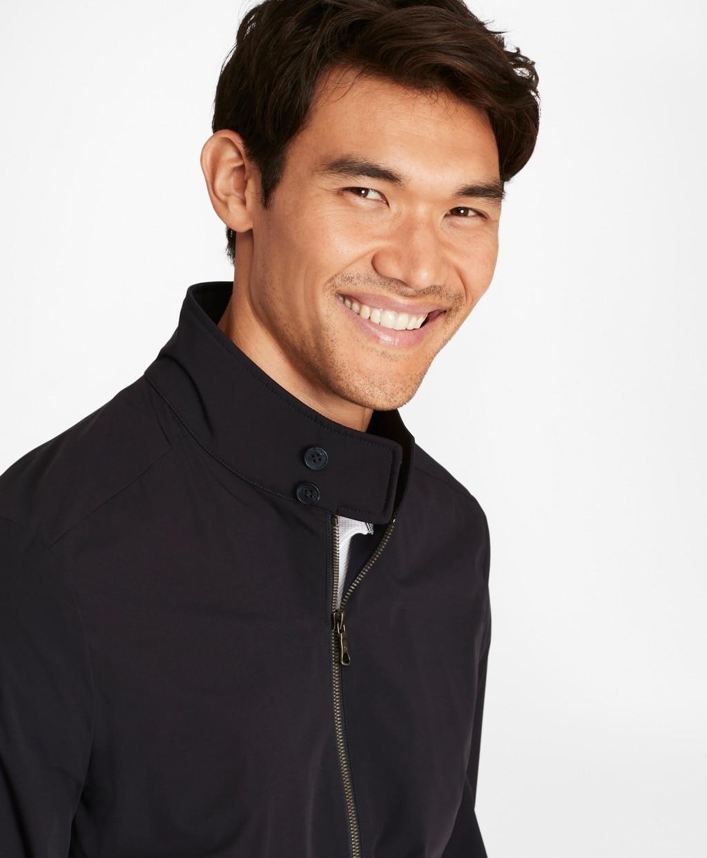 black stretch bomber jacket