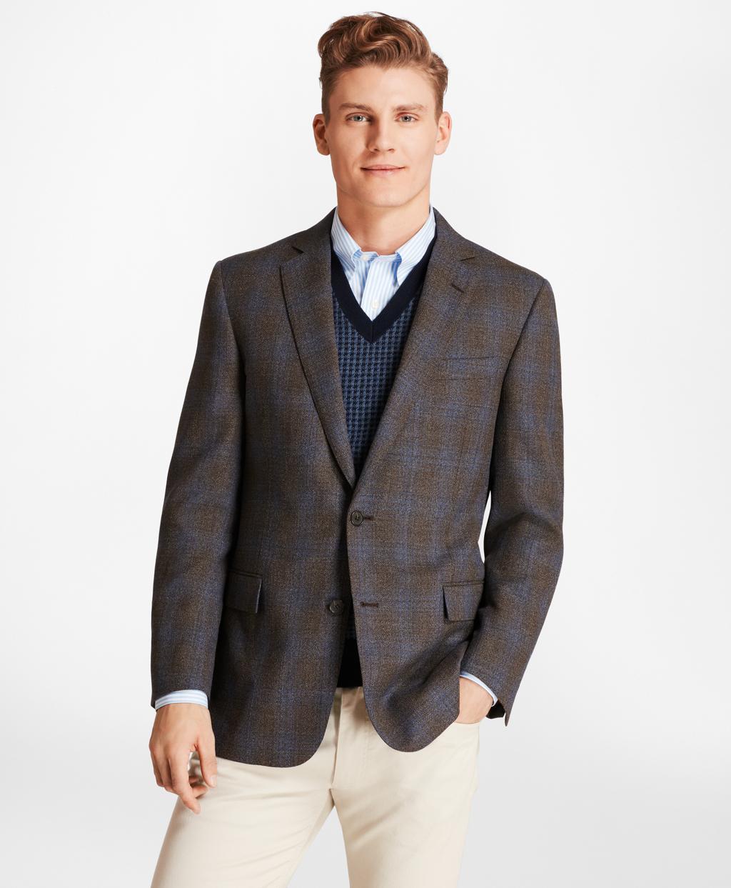Lyst Brooks Brothers Regent Fit Plaid Hopsack Sport Coat in Brown for Men