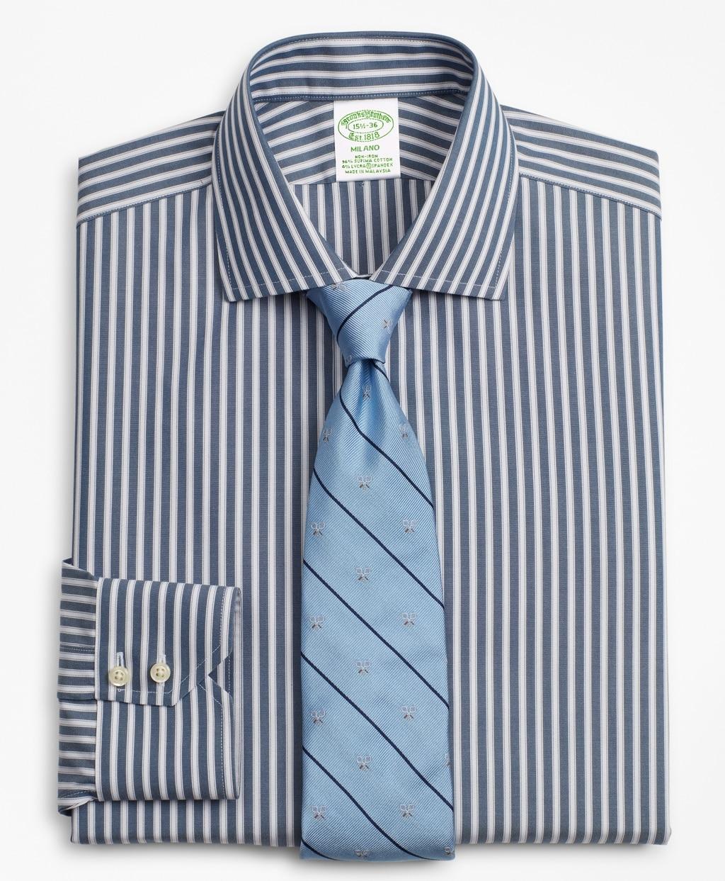Brooks Brothers Slim Fit Dress Shirts Brooks Brothers Cotton Stretch Extra Slim Slim-fit Dress Shirt in Navy