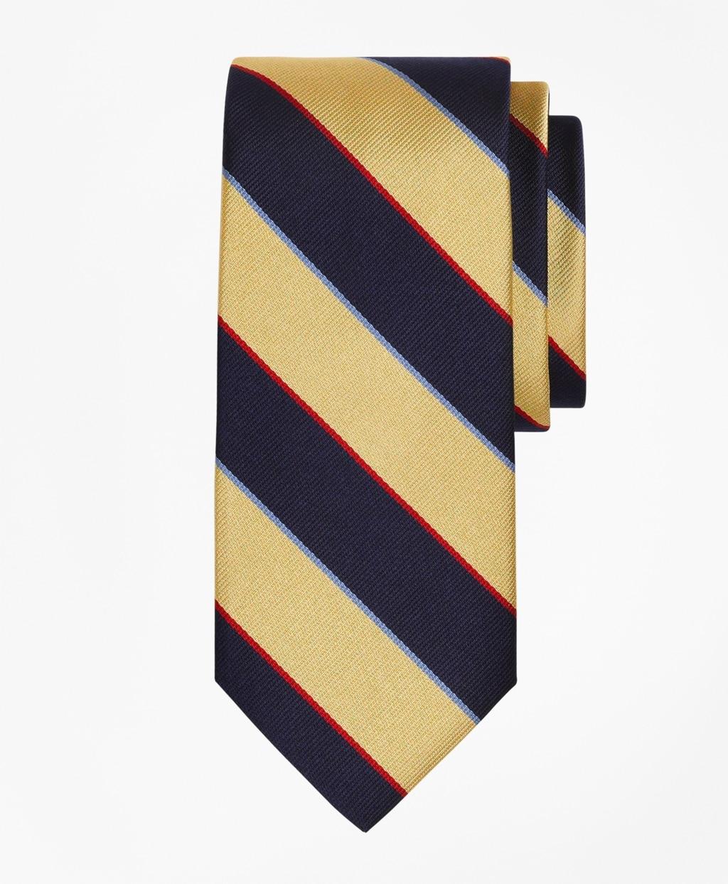 Brooks Brothers Argyll And Sutherland Rep Slim Tie in YellowNavy