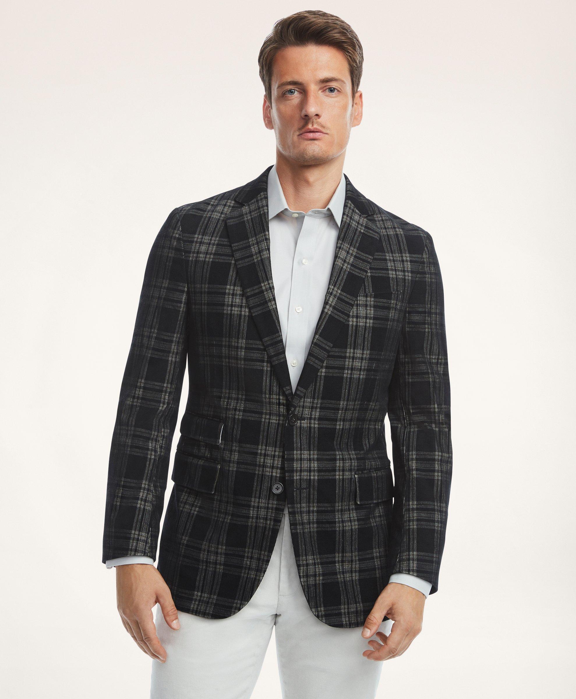 Brooks Brothers Regent Regularfit Finewale Corduroy Plaid Sport Coat