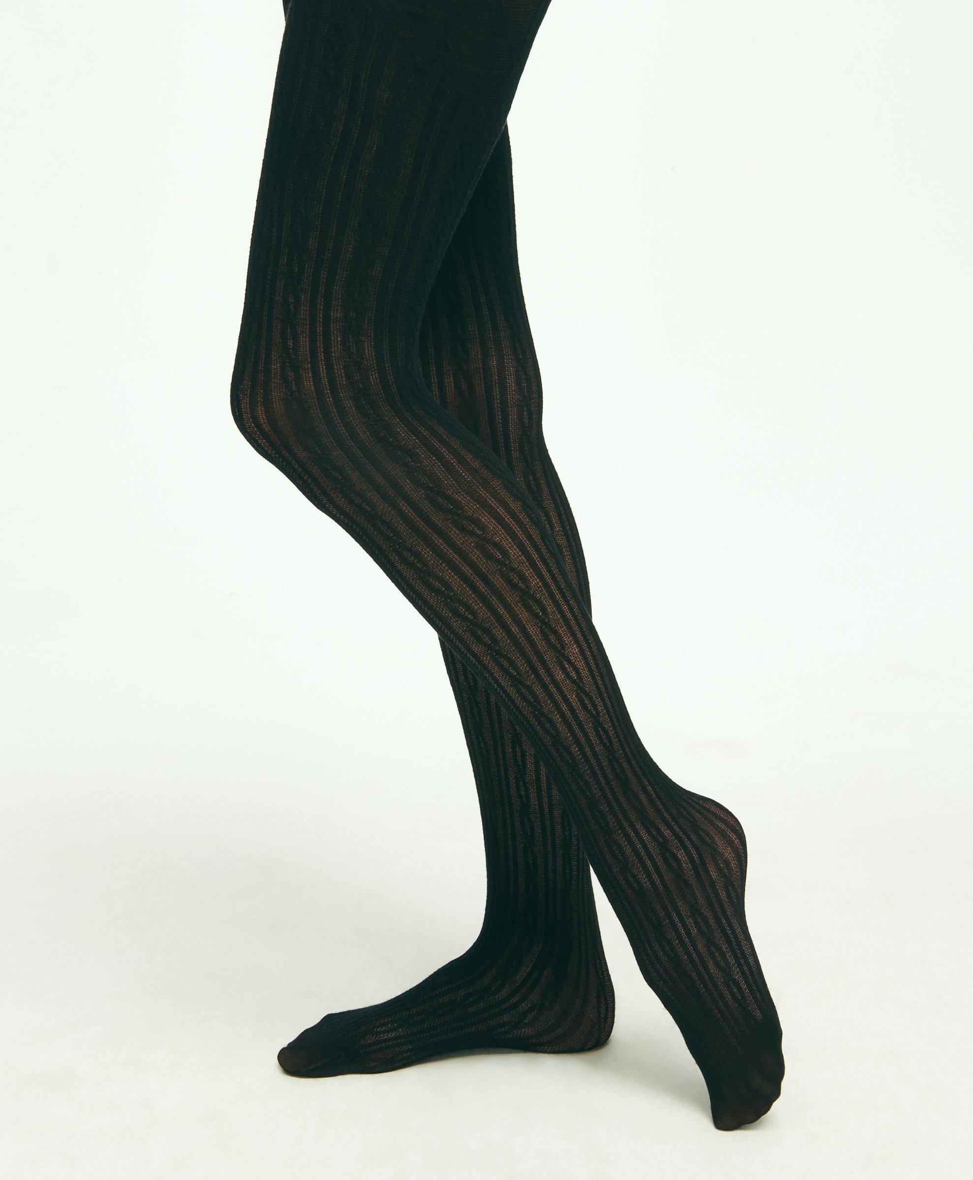 Brooks Brothers Cable Knit Tights in Black Lyst