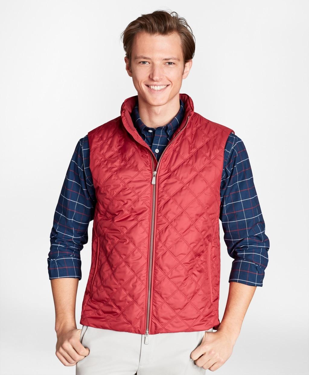 Brooks Brothers Diamond Quilted Vest in Red for Men Lyst