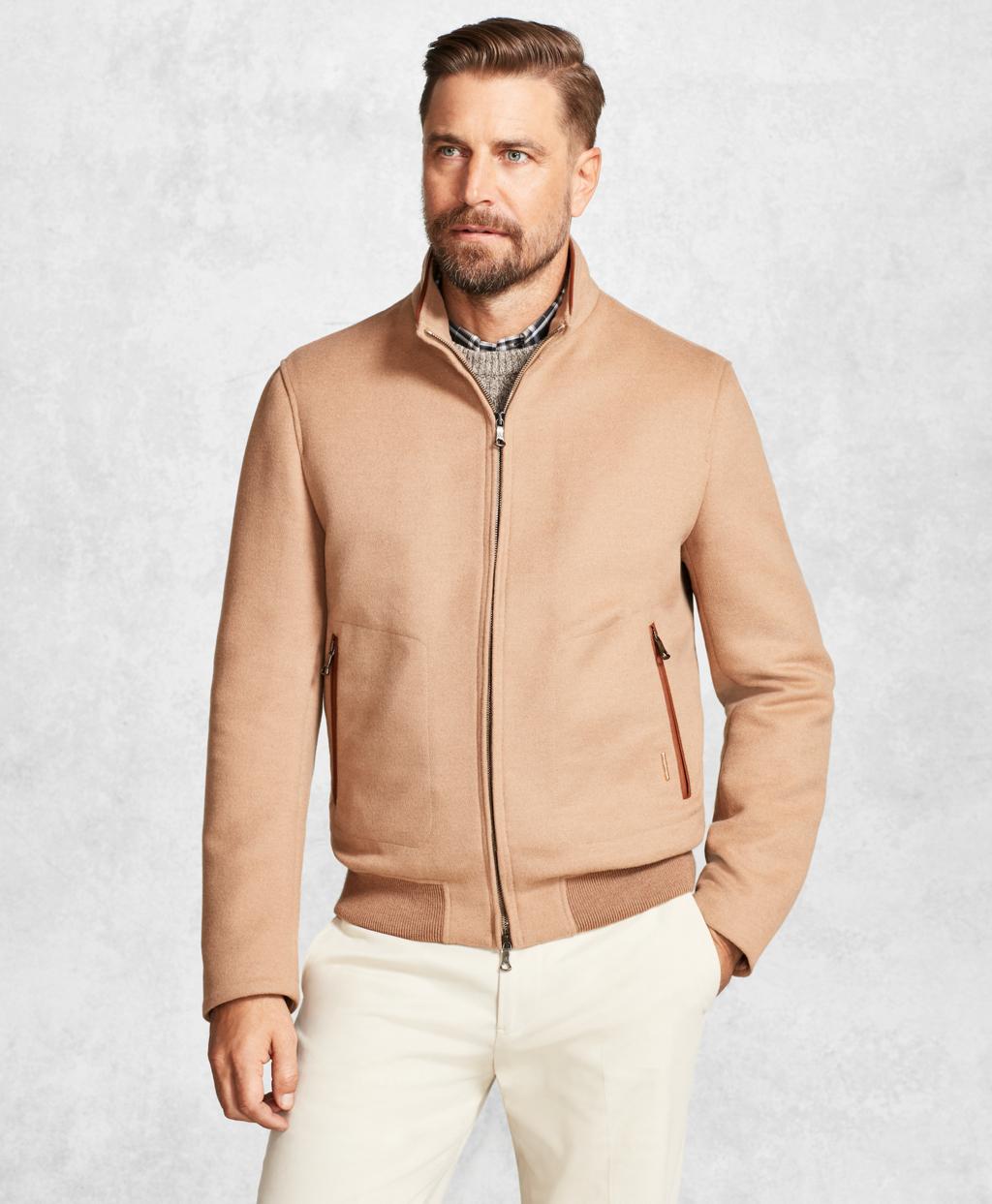 Brooks Brothers Golden Fleece Wool And Camel Hair Bomber In