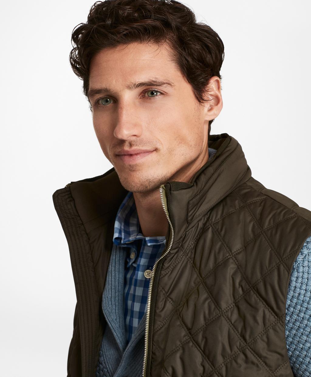 Brooks Brothers Diamond Quilted Vest in Olive (Green) for Men Lyst