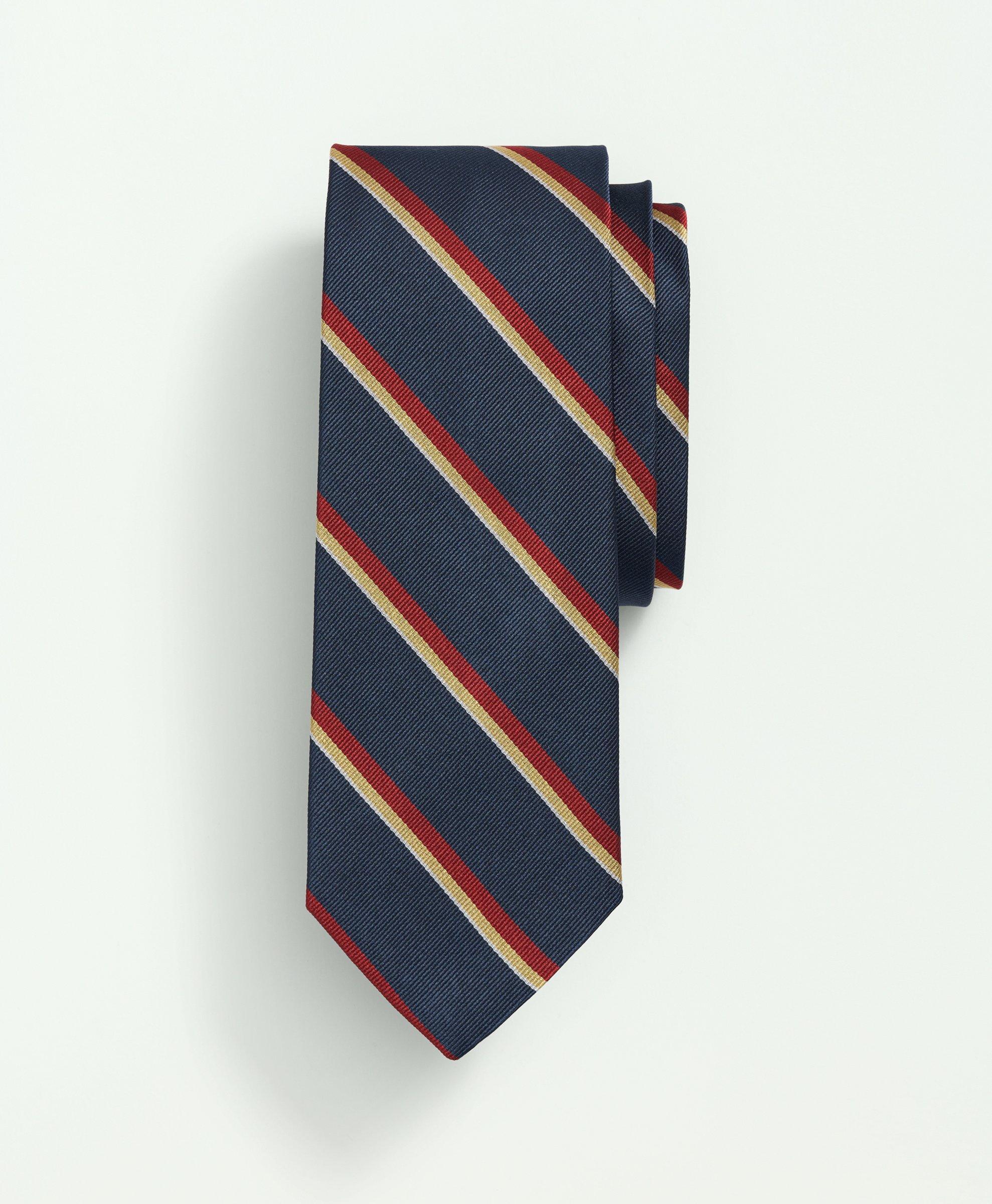 Brooks Brothers Silk Rep Sidewheeler Striped Tie in Blue for Men | Lyst