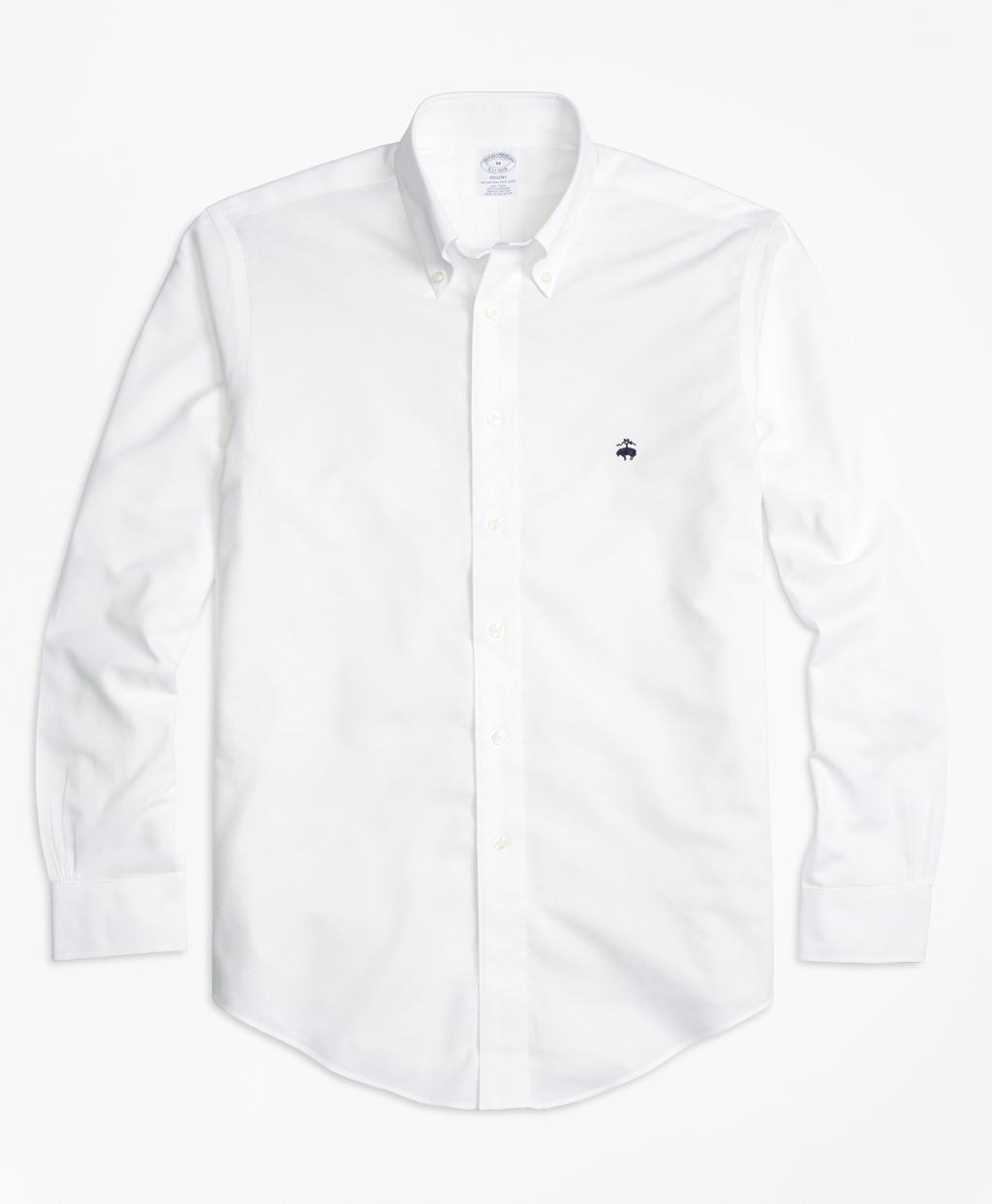 Lyst - Brooks Brothers Non-iron Regent Fit Oxford Sport Shirt in White ...