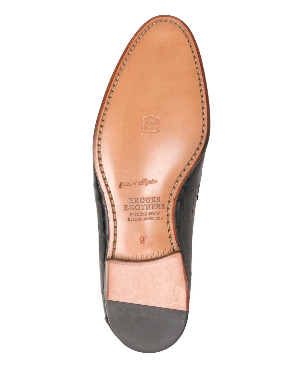 Brooks Brothers Leather Alligator Penny Loafers in Black for Men Lyst