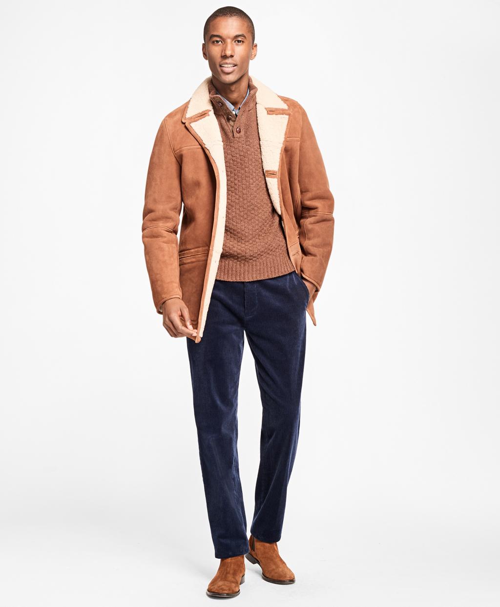brooks brothers shearling coat