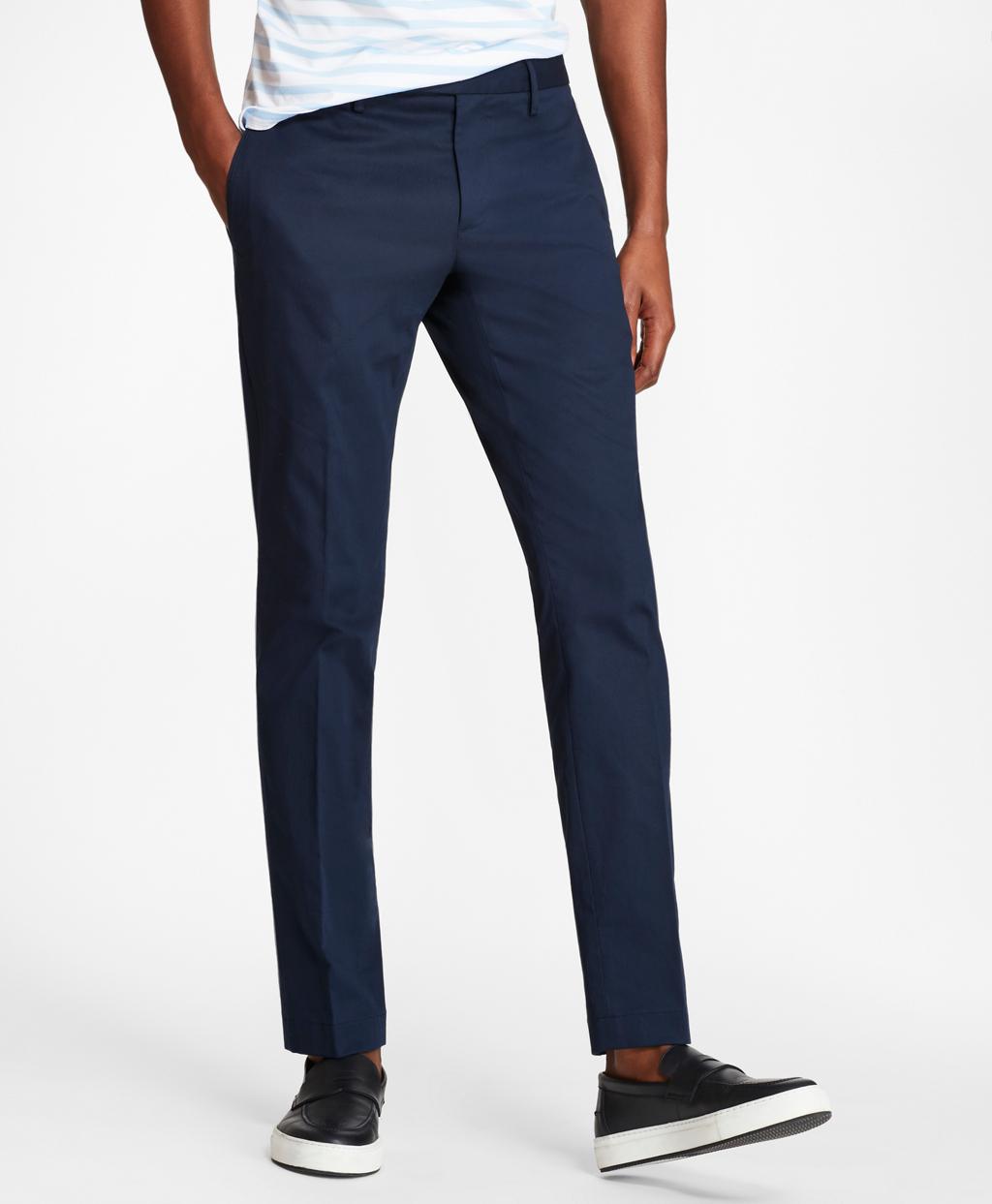 Brooks Brothers Cotton Soho Fit Textured Stretch Chinos in Navy (Blue ...