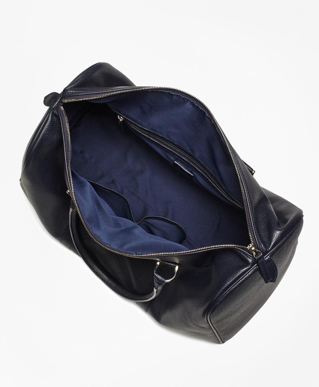 Brooks Brothers Pebble Leather Duffle Bag in Navy (Blue) for Men Lyst