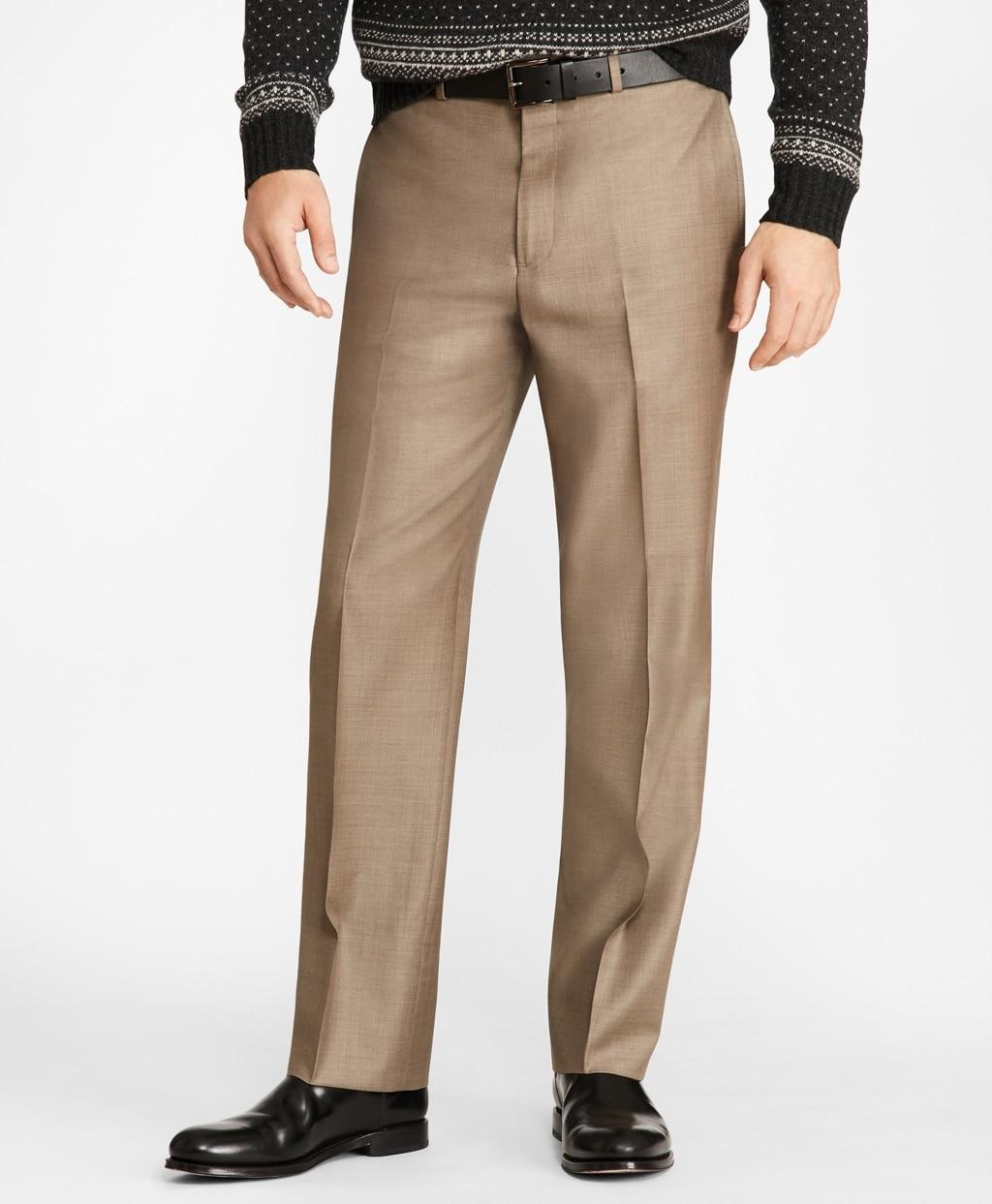 Brooks Brothers Regular Fit Stretch Wool Trousers for Men Lyst