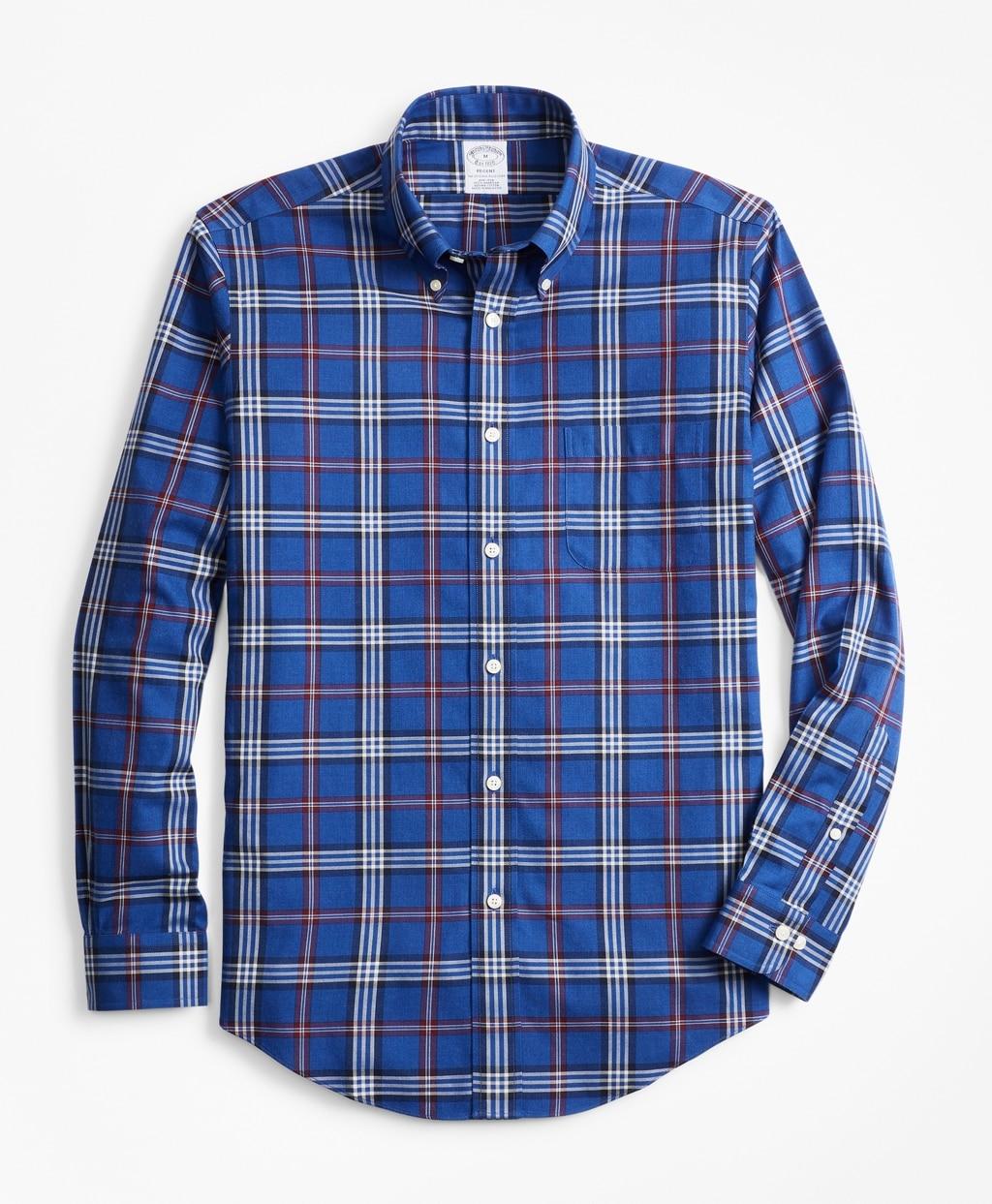 Brooks Brothers Cotton Noniron Slim Fit Signature Tartan Sport Shirt