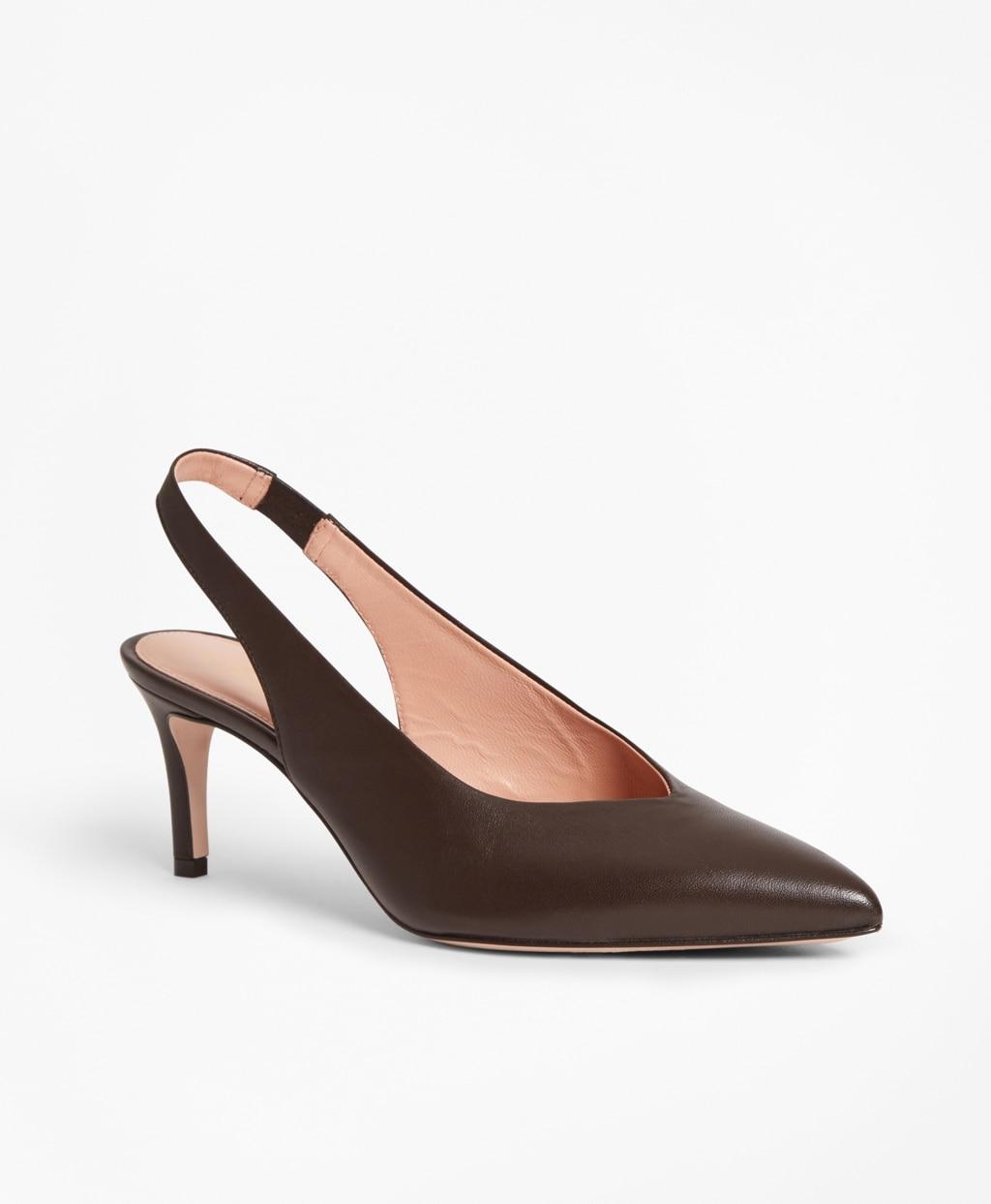 leather sling back pumps