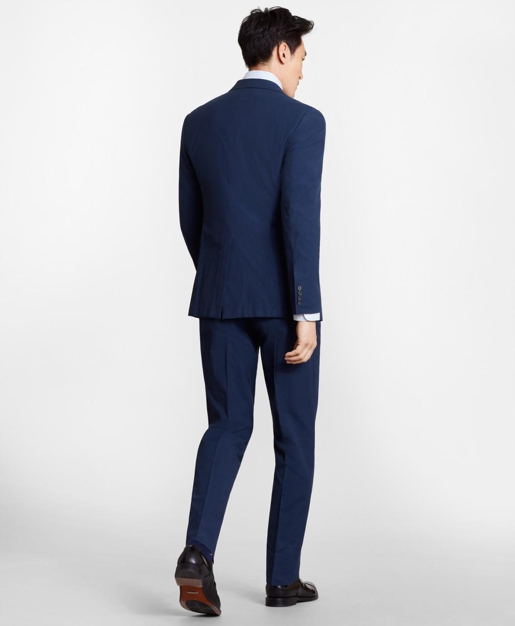 Brooks Brothers Cotton Slim Fit Seersucker Suit in Navy (Blue) for Men