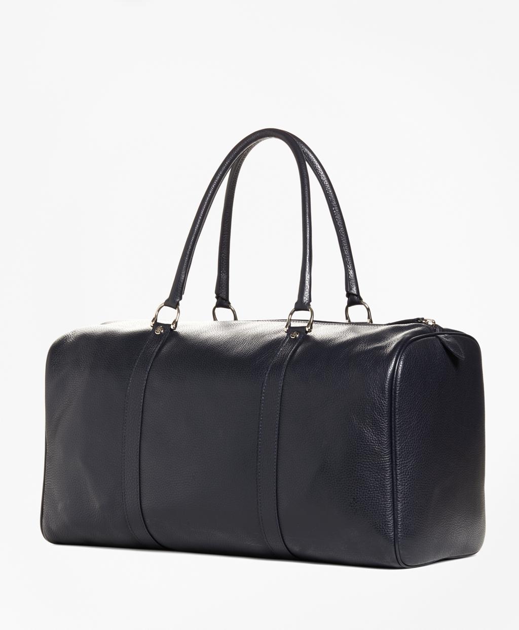 Brooks Brothers Pebble Leather Duffle Bag in Navy (Blue) for Men Lyst