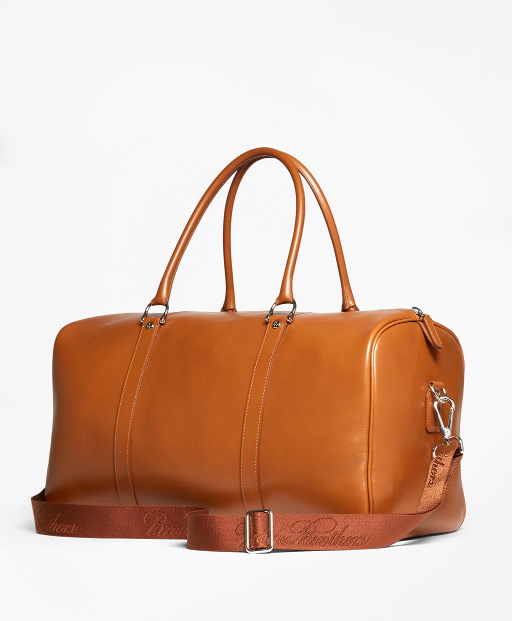 Brooks Brothers Leather Duffle Bag in Cognac (Brown) for Men - Lyst
