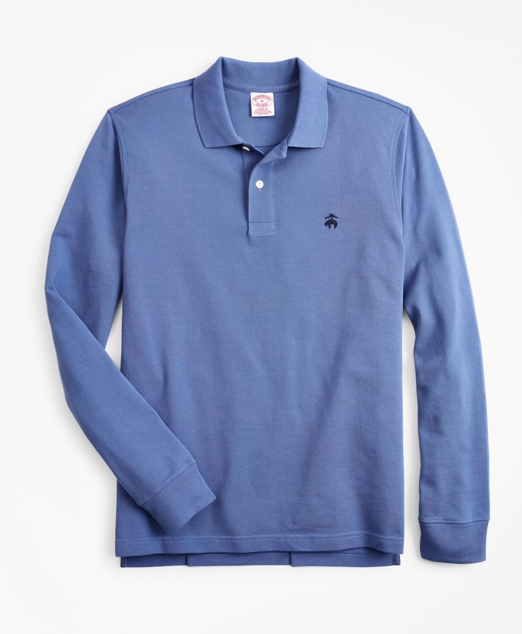 Brooks Brothers Cotton Original Fit Supima Longsleeve Performance Polo
