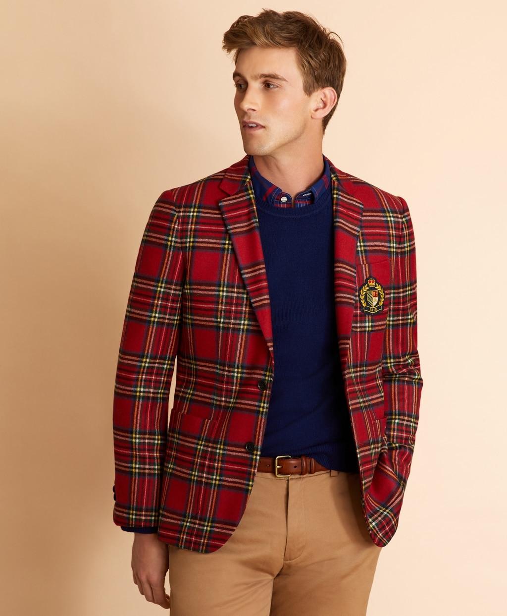 Brooks Brothers Woolblend Royal Stewart Tartan Sport Coat in Red for