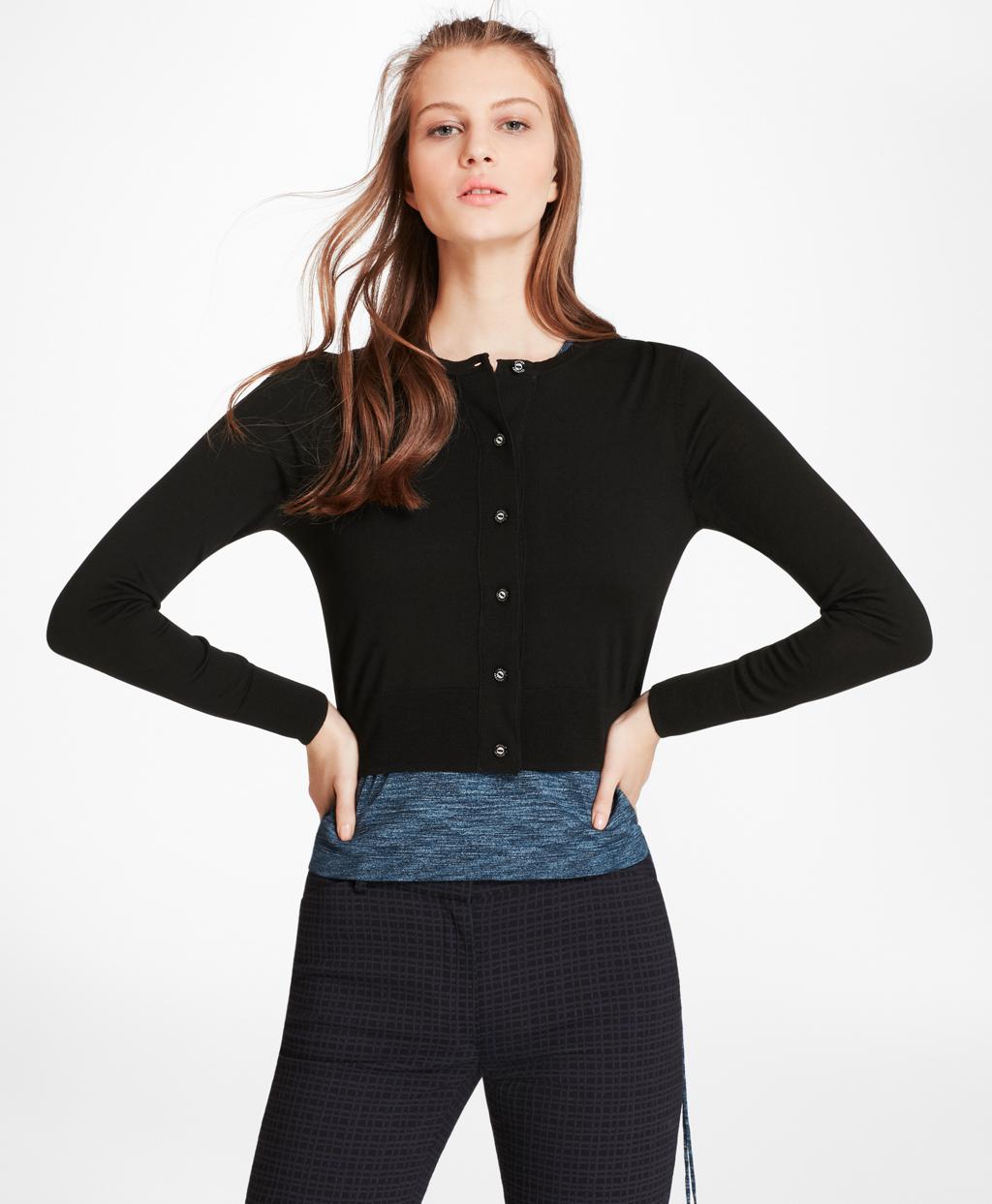 merino wool cropped cardigan