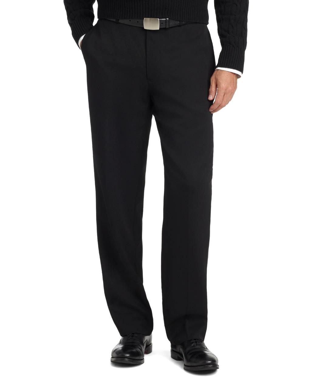 Brooks Brothers Regular Fit Plain-front Unfinished Gabardine Trousers
