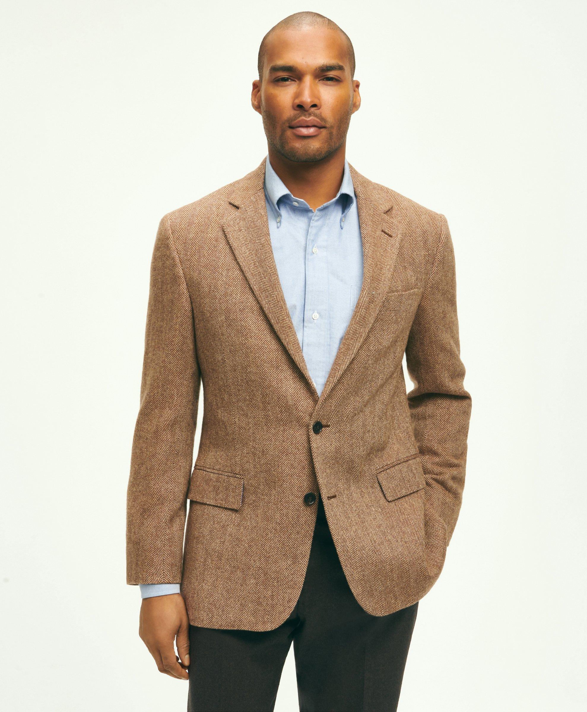 Brooks Brothers Classic Fit Wool Herringbone Sport Coat in Natural for Men  | Lyst