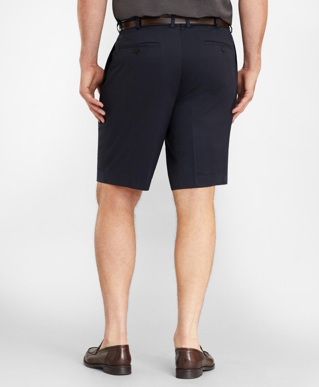 Brooks Brothers Cotton Big & Tall Pleat Front Stretch Advantage Chino Shorts in Navy (Blue) for