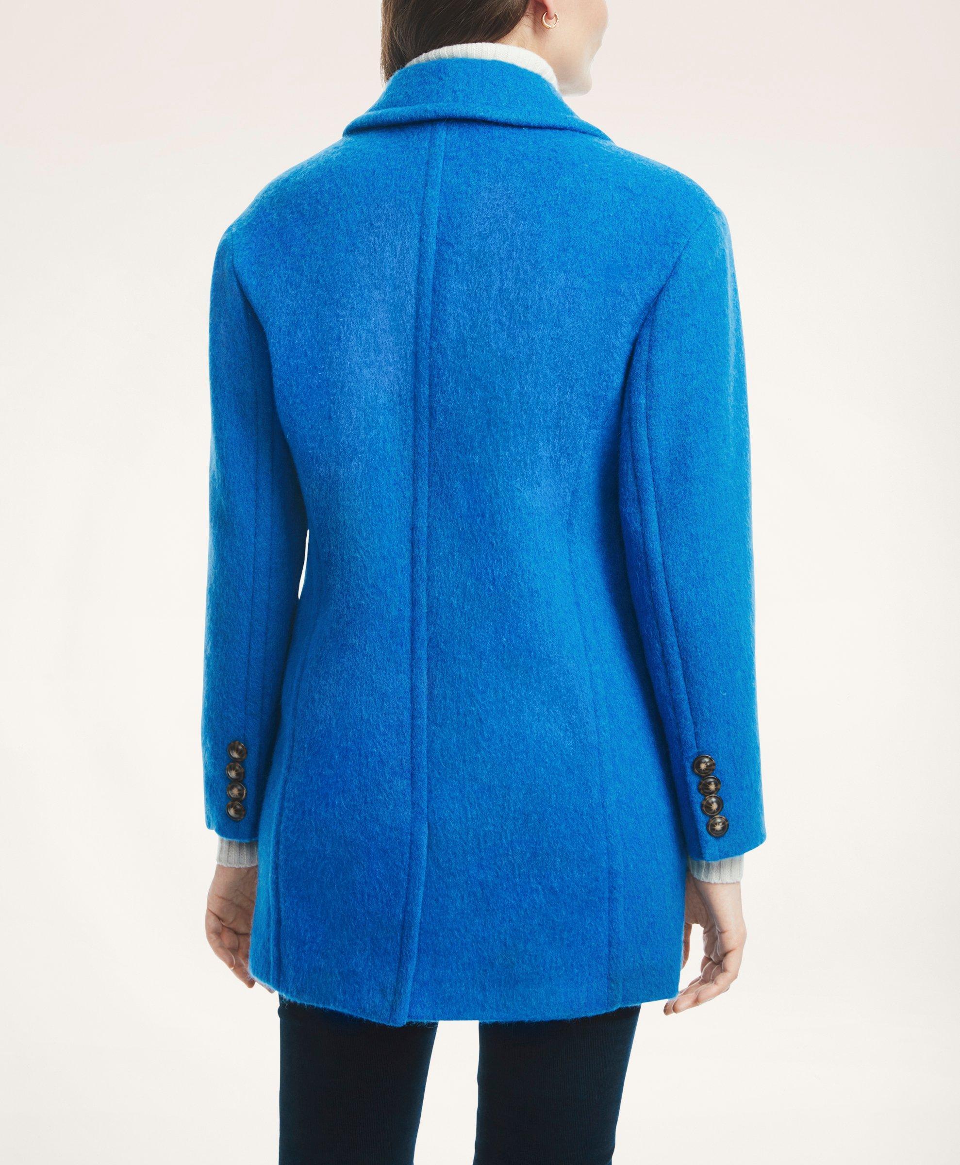Blue mohair coat store