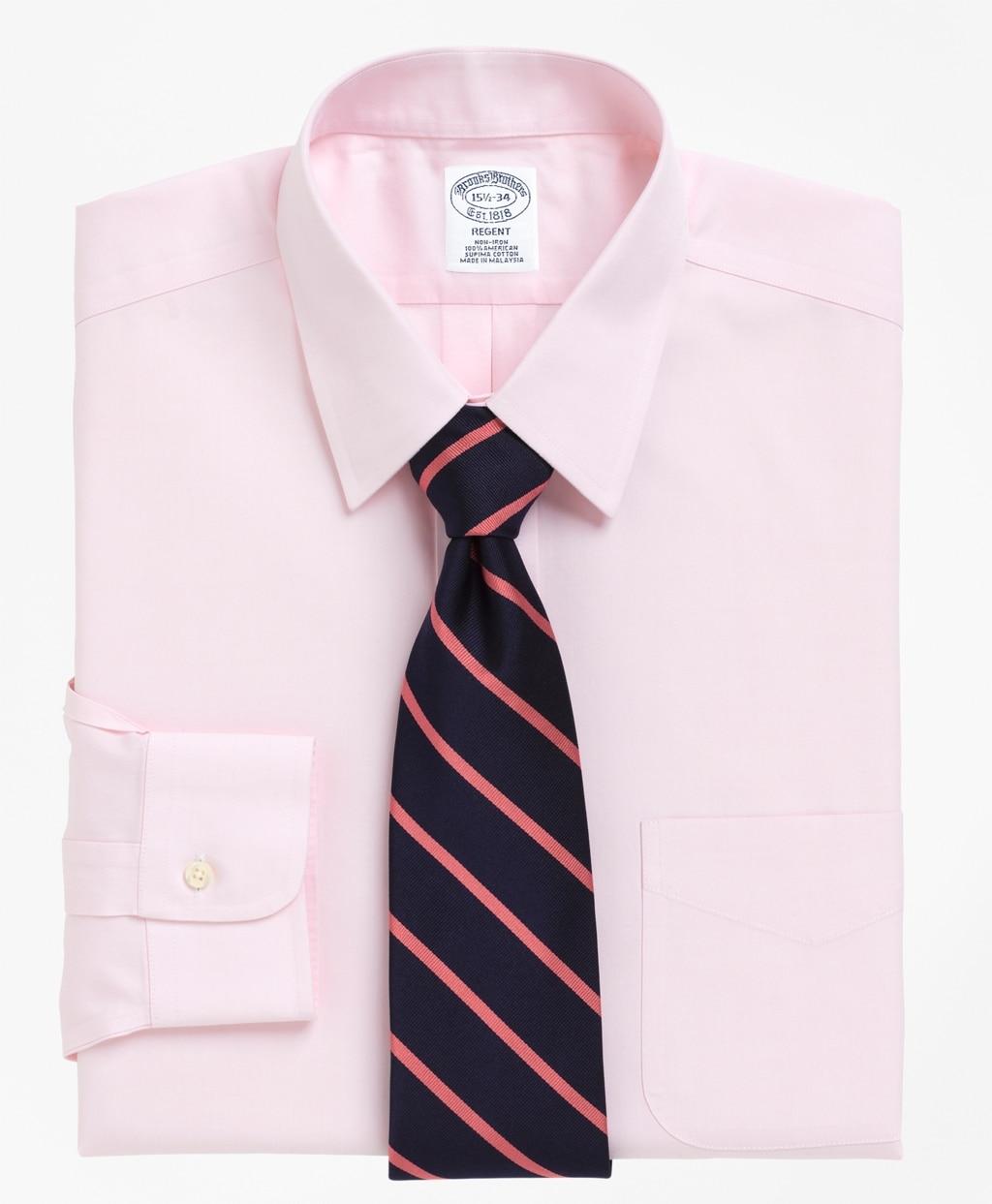 Brooks Brothers Non-Iron Regent Fit Point Collar Dress Shirt in Pink ...