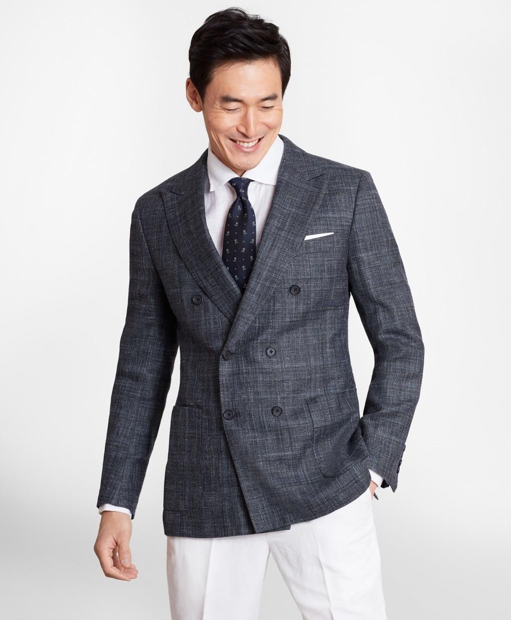 Brooks Brothers Slim Fit Wool Blend Doublebreasted Sport Coat in Navy