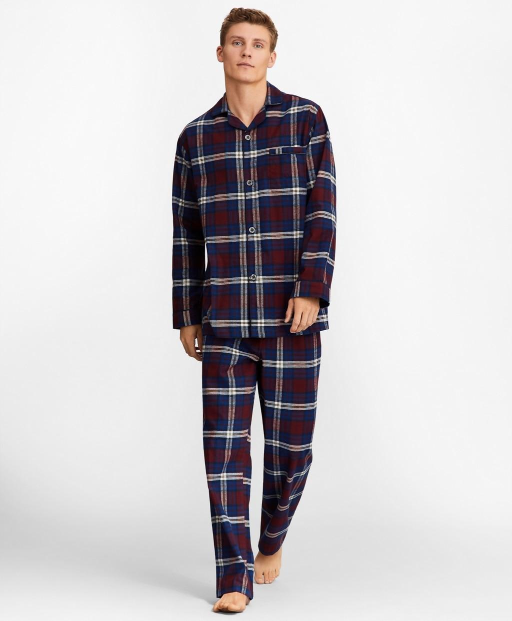 Brooks Brothers Signature Tartan Flannel Pajamas in Blue for Men - Lyst