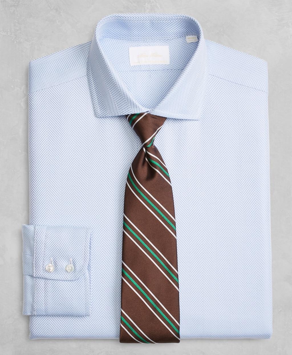 Brooks Brothers Cotton Golden Fleece Slim Fitted Dress Shirt in Light