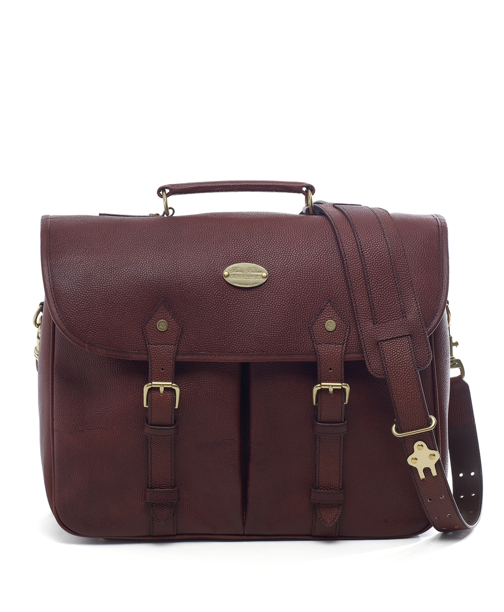 Brooks brothers Football Leather Briefcase in Brown for Men Lyst
