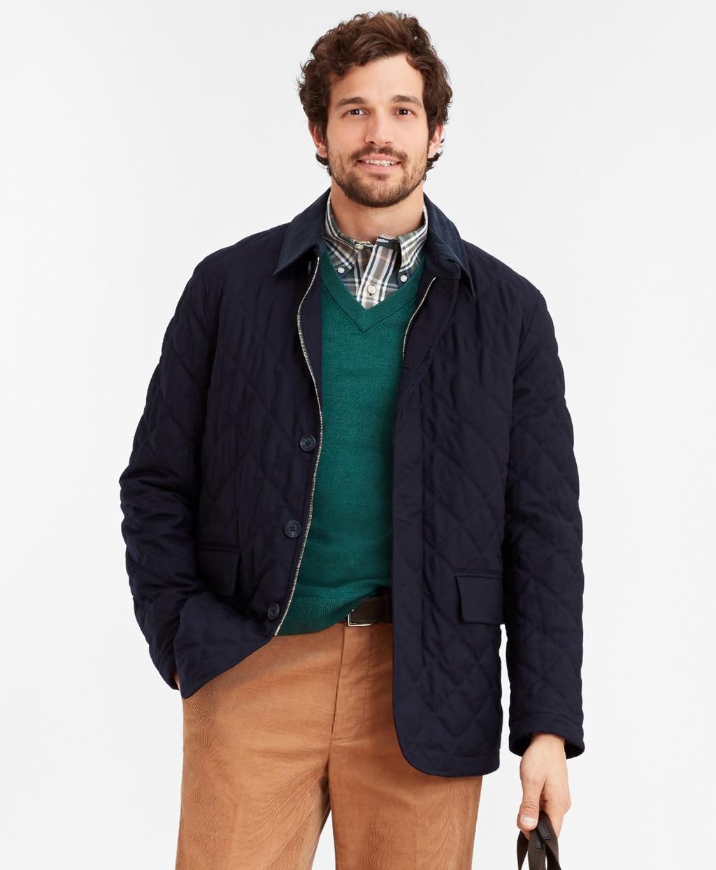 Brooks Brothers Corduroy Wool Quilted Jacket in Navy (Blue) for Men