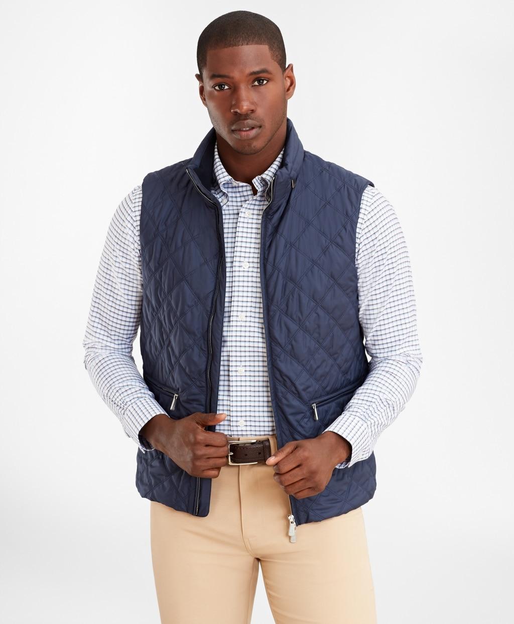 Brooks Brothers Diamond Quilted Vest in Navy (Blue) for Men - Lyst