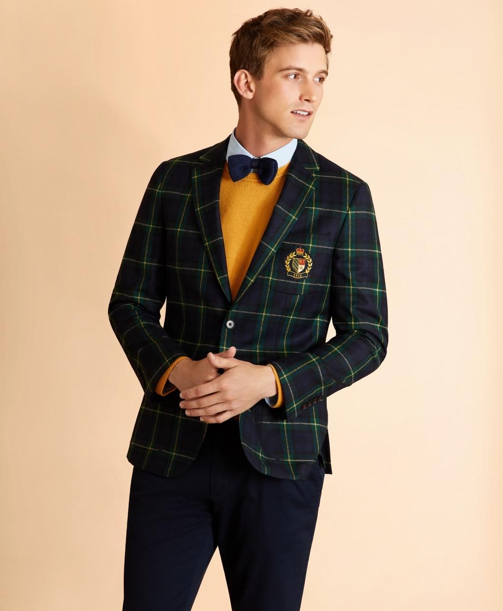 Brooks Brothers Woolblend Gordon Tartan Sport Coat in Dark Green