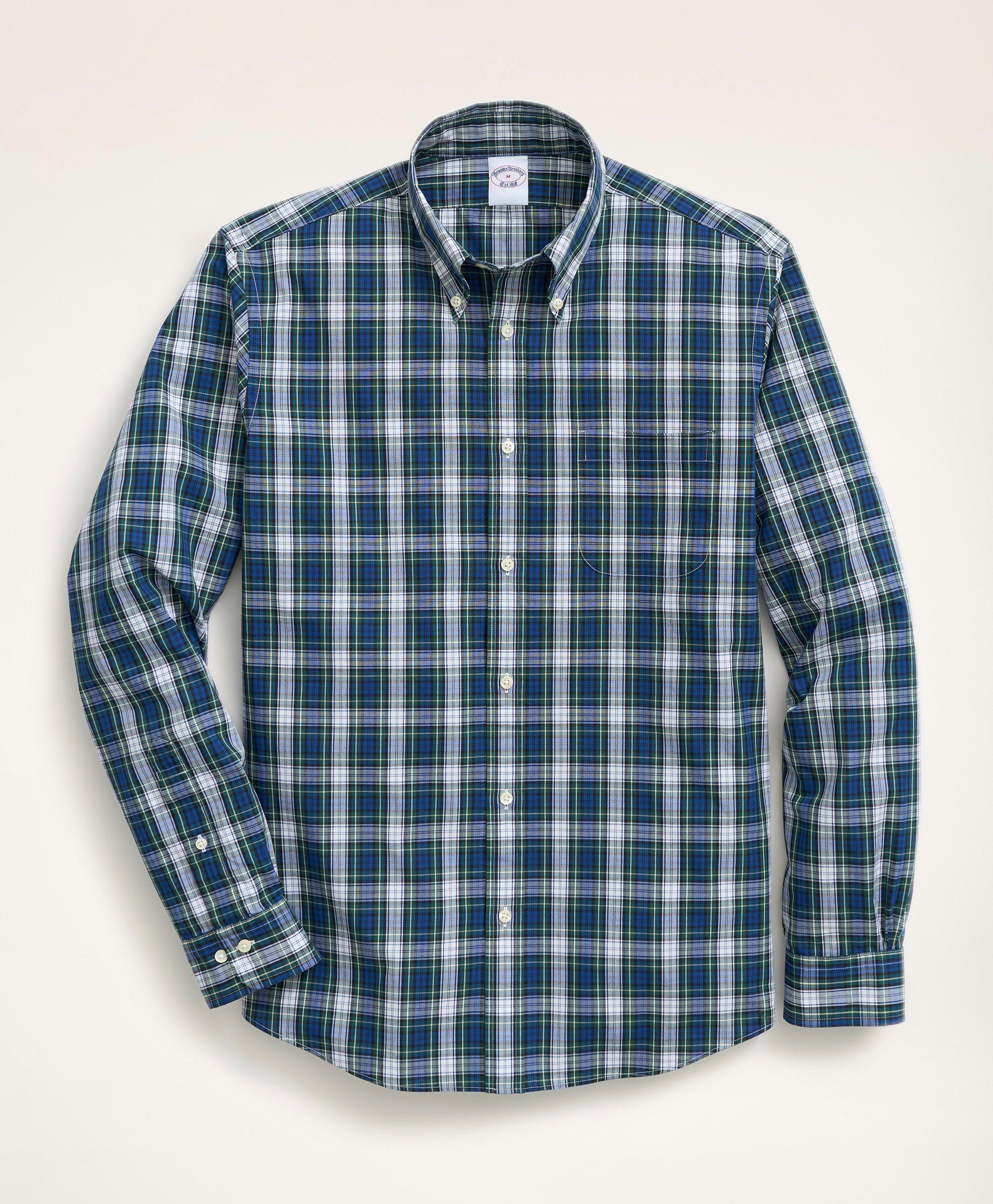 Brooks Brothers Cotton Friday Shirt, Poplin Tartan in White (Blue) for